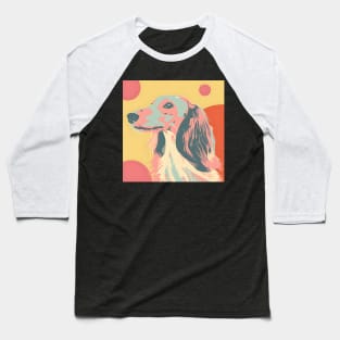 Retro Saluki: Pastel Pup Revival Baseball T-Shirt